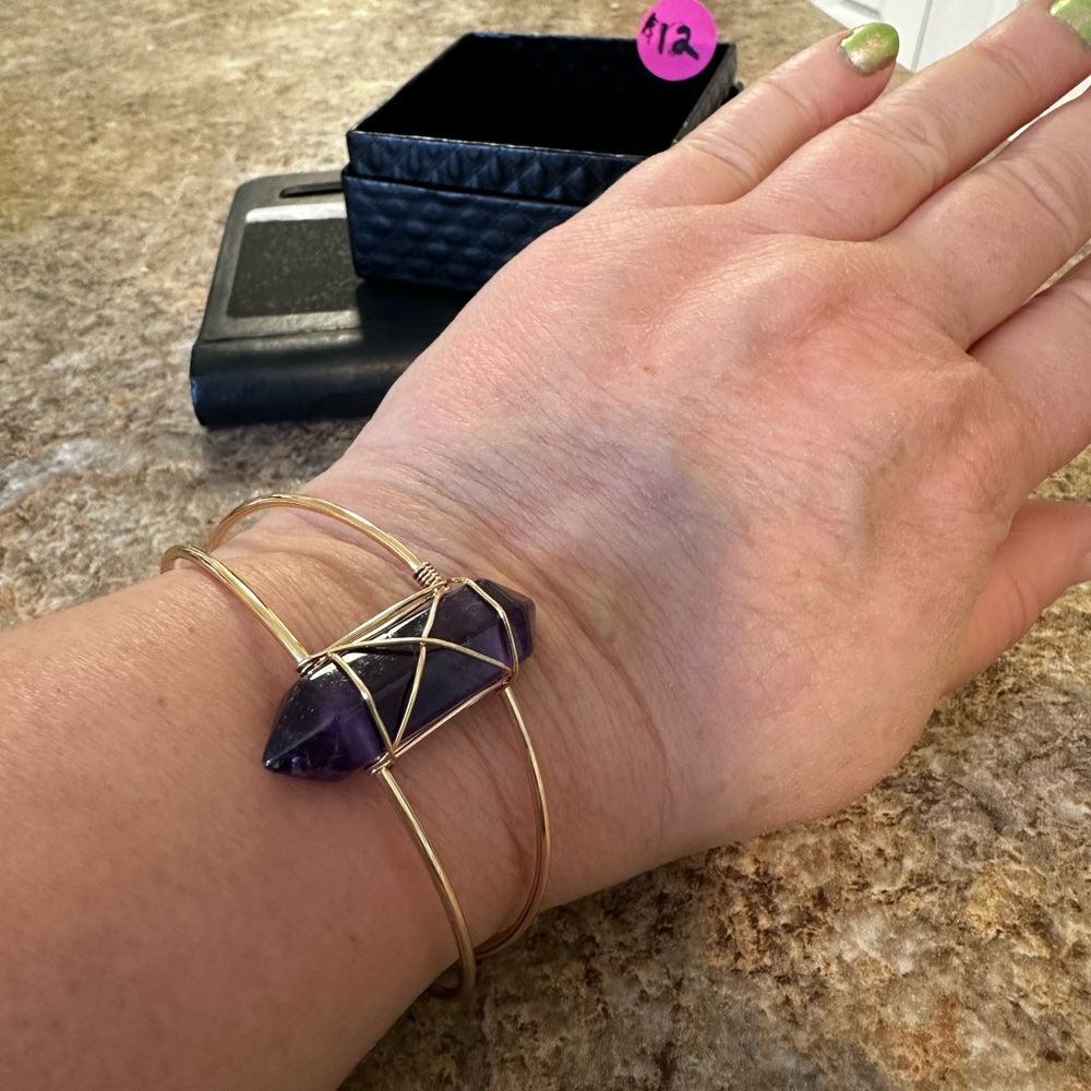 Amethyst and gold plated bracelet